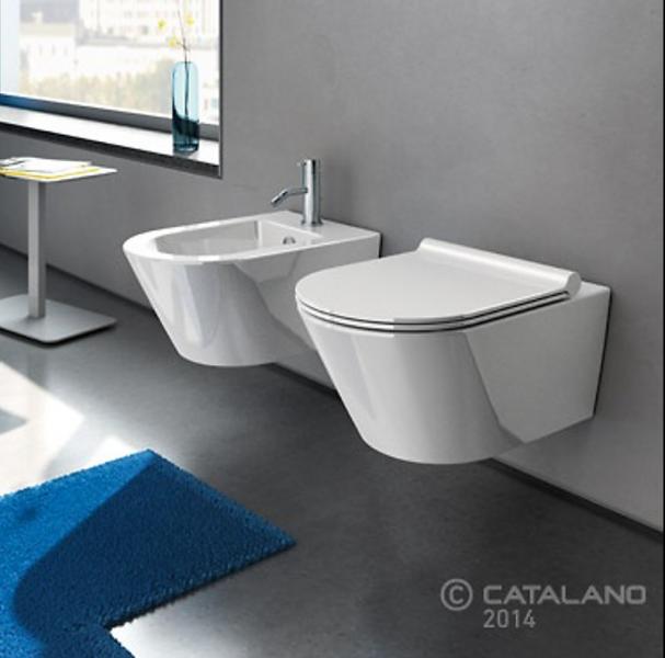 Catalano Zero 55 vægtoilet m/Newflush, rimless og Cataglaze+