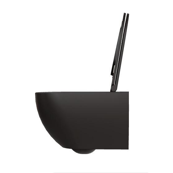 Lavabo Comoda rimless væghængt toilet inkl. EasyClean og sæde m/soft-close og quick release - Mat sort Lavabo Comoda rimless væghængt toilet inkl. EasyClean og sæde m/soft-close og quick release - Mat sort