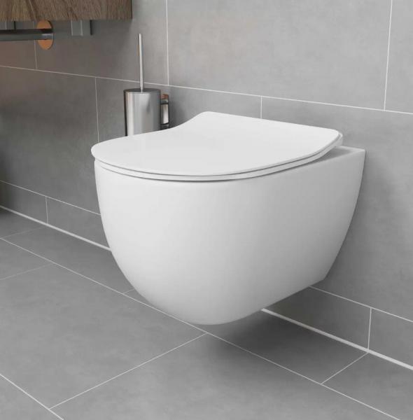 Lavabo Glomp rimless væghængt toilet inkl. sæde - Mat hvid Lavabo Glomp rimless væghængt toilet inkl. sæde - Mat hvid