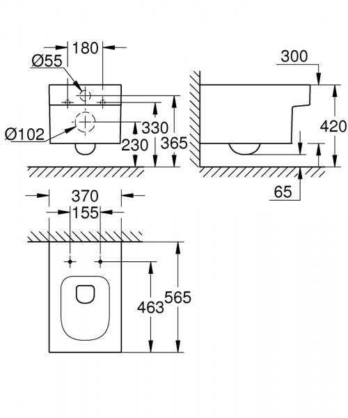 Grohe Cube hængeskål m/ rimless og PureGuard