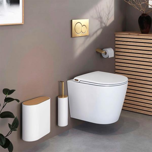 Pressalit Style designemblem med logo 2 stk - Børstet messing Pressalit Style designemblem med logo 2 stk - Børstet messing