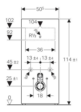 Geberit Monolith modul til væghængt toilet, 114 cm hvid