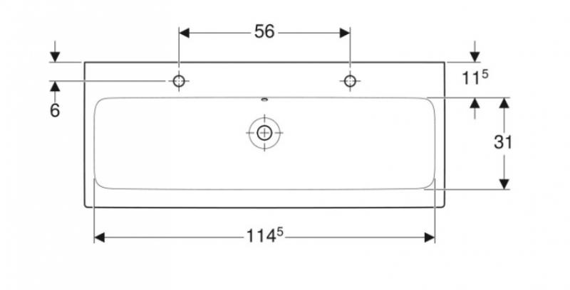 Geberit iCon håndvask m/ 2 hanehul - Hvid