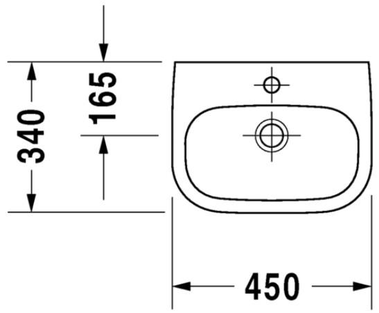 Duravit D-Code 45 håndvask t/ væg