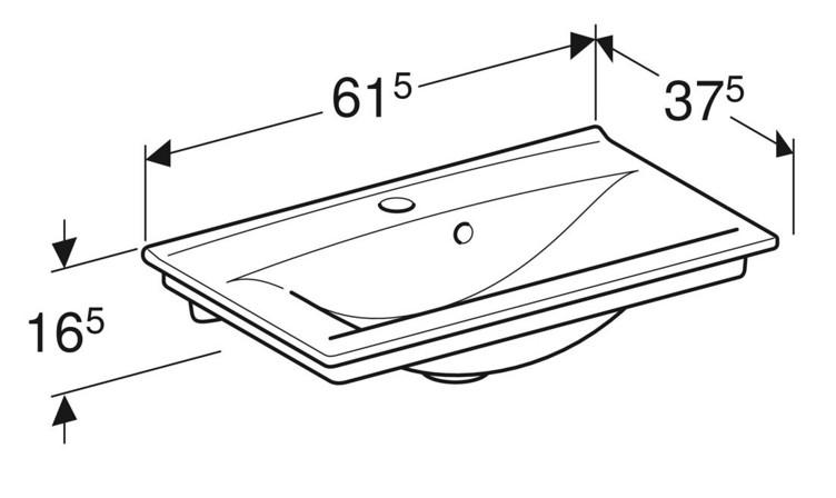 Geberit Elegant Slim håndvask compact - 61,5x37,5
