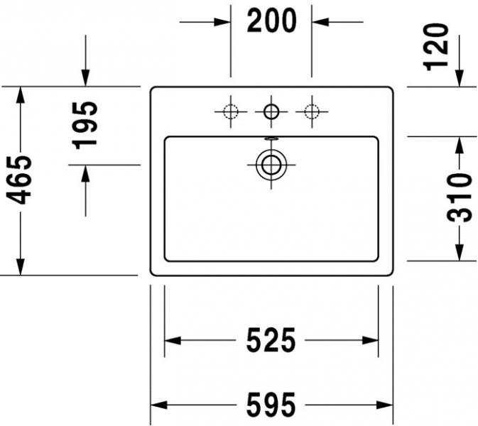 Duravit Vero 60 fritstående bowlevask - 1 hanehul