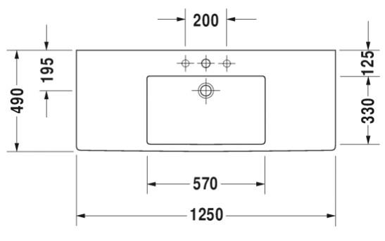 Duravit Vero 125 møbelvask - Wondergliss