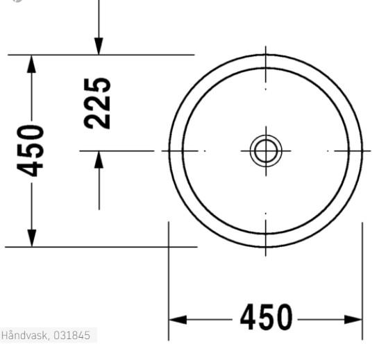 Duravit Architec Ø45 vask t/nedfældning - Uden hanehul - Wondergliss