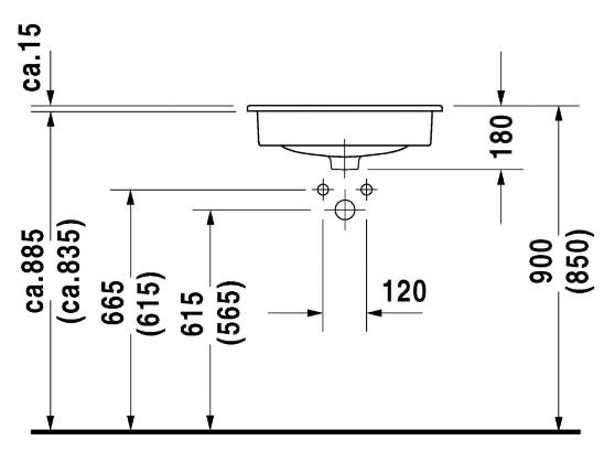 Duravit D-Code 54 håndvask t/nedfældning