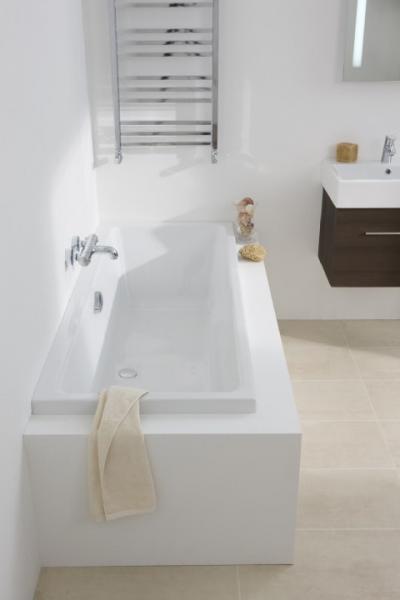 Strømberg Quantum badekar t/indbygning - 160 x 80 - 1 ryglæn