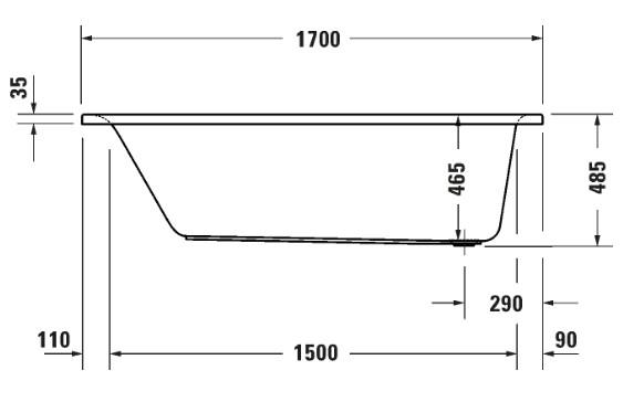 Duravit D-Neo badekar t/indbygning - 170 x 70 cm