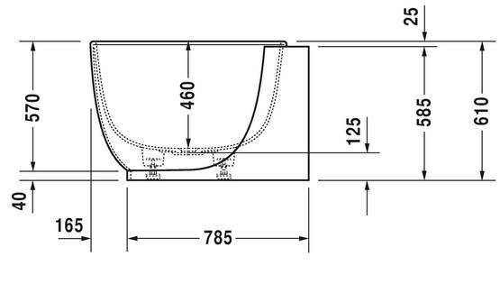 Duravit Luv fritstående badekar t/hjørne - 185 x 95  - Mat hvid - Venstre