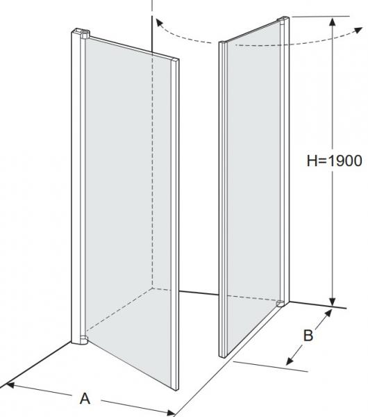 Outlet - Ifö Space 2000 brusedør SPNK 750 - Alu profiler - Klart glas Outlet - Ifö Space 2000 brusedør SPNK 750 - Alu profiler - Klart glas