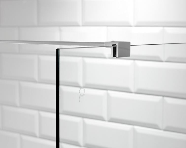 Alterna Vetro fast brusevæg 60x200 m/ EasyClean - Klar/Krom