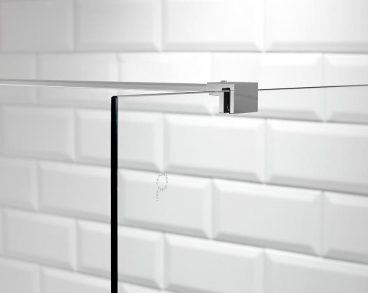 Alterna Vetro fast brusevæg 80x200 m/ EasyClean - Klar/Krom