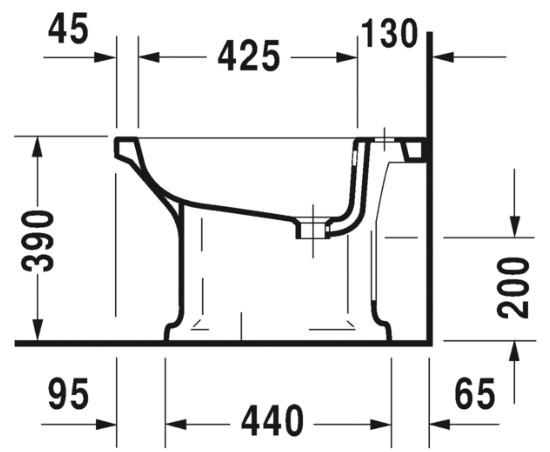 Duravit 1930 gulvstående bidet - 1 hanehul