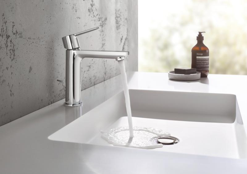 Grohe Lineare New håndvaskarmatur m/push open bundventil - Krom