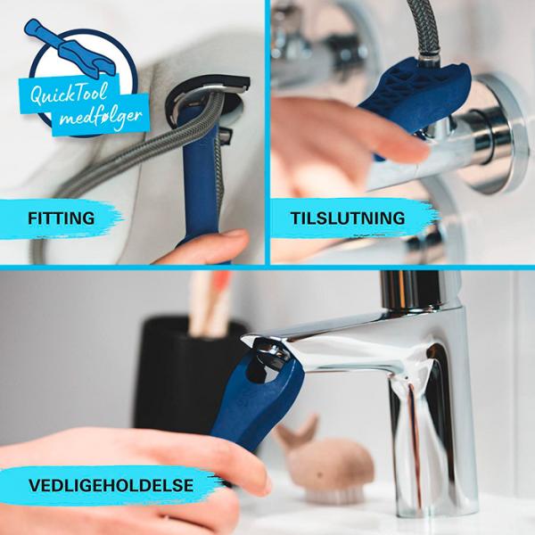 Grohe Start M håndvaskarmatur m/koldstart og push-open bundventil - Mat sort