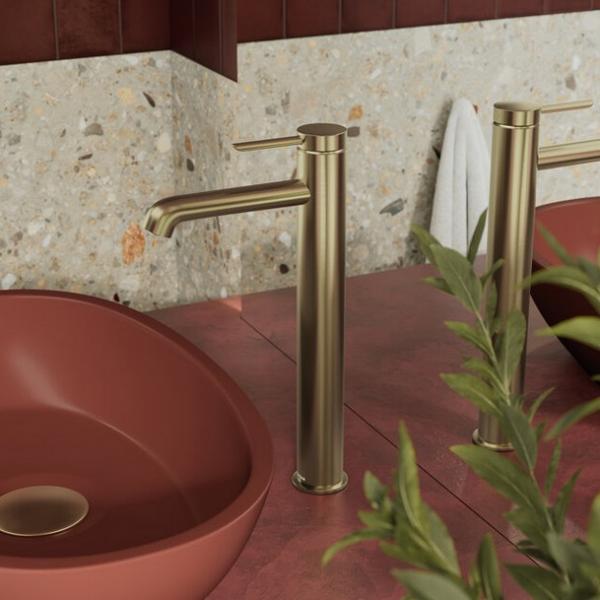 Damixa Iris bowlearmatur m/koldstart u/bundventil - Børstet bronze Damixa Iris bowlearmatur m/koldstart u/bundventil - Børstet bronze