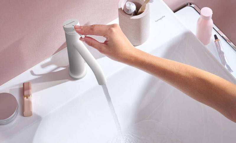 hansgrohe Tecturis S 110 h&aring;ndvaskarmatur m/Ecosmart+ u/bundventil - Mat hvid