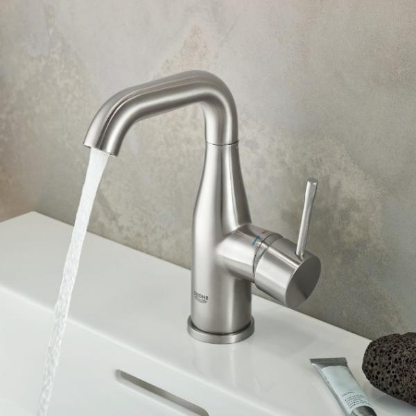Grohe Essence New M håndvaskarmatur m/bundventil - Supersteel