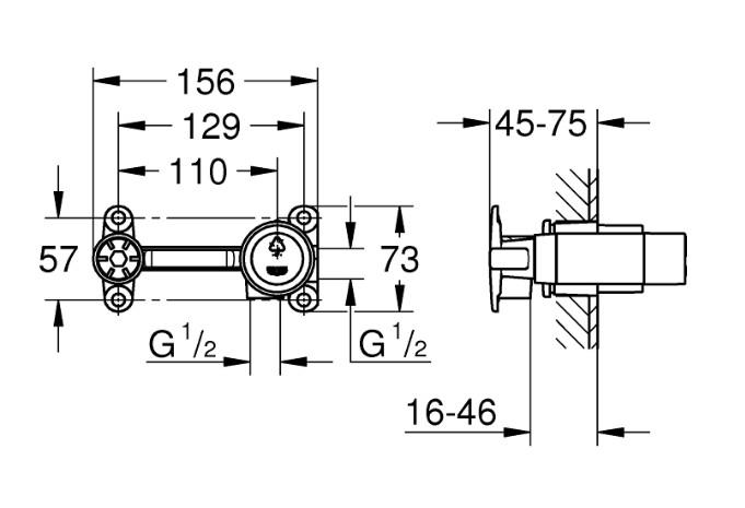 Grohe Essence New L komplet armatur til indbygning i væg - Poleret Hard Graphite