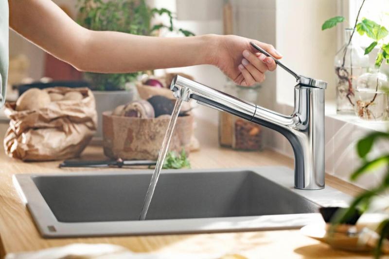 hansgrohe Zesis M33 køkkenarmatur m/udtræksbruser 150 m/EcoSmart 2jet - Krom