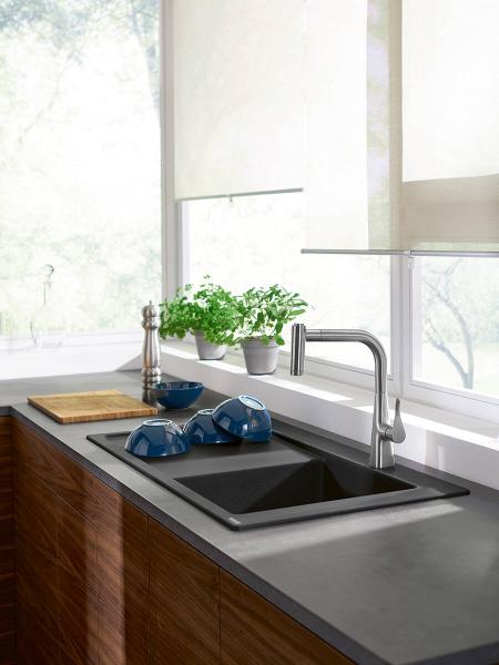 Hansgrohe Metris Select 320 køkkenarmatur m/udtræk - Steel