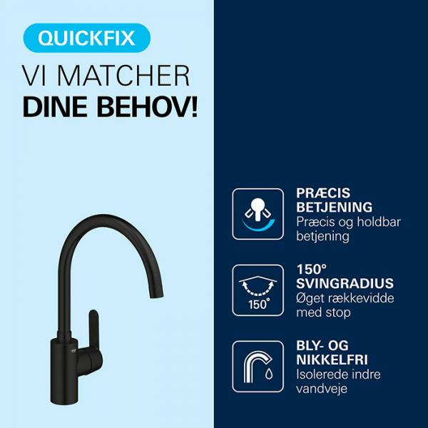 Grohe Get køkkenarmatur m/C-tud - Mat sort Grohe Get køkkenarmatur m/C-tud - Mat sort