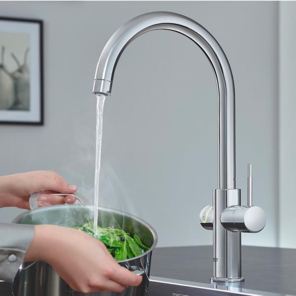 Grohe Red II Duo køkkenbatteri m/5,5L vandvarmer og C-tud - Krom