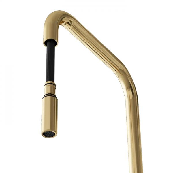 Lavabo Alkymist 788 RS Square k&oslash;kkenarmatur m/udtr&aelig;k - B&oslash;rstet messing PVD