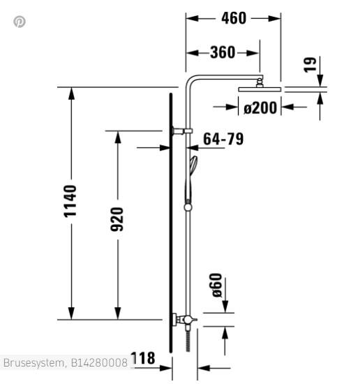 Duravit B.1 komplet brusesystem - Krom