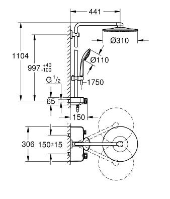 GROHE Euphoria SmartControl 310 Duo brusesystem - Krom