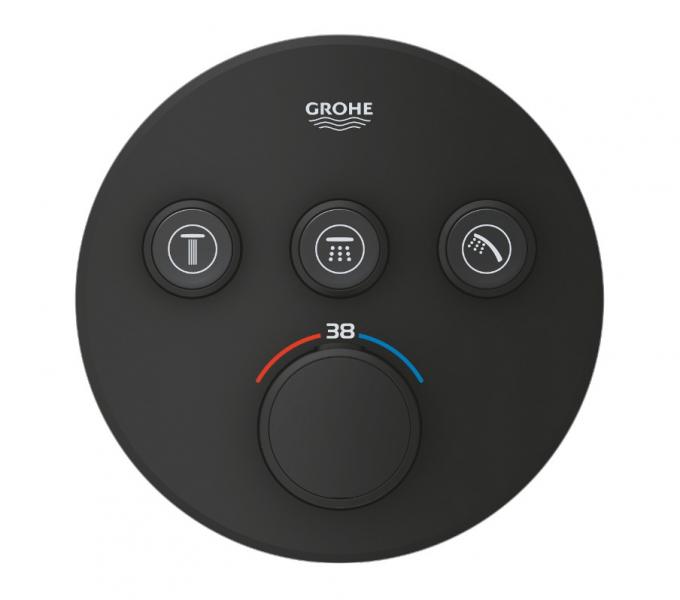 Grohe Grohtherm SmartControl indbygningsarmatur m/3 udtag - Phantom Black