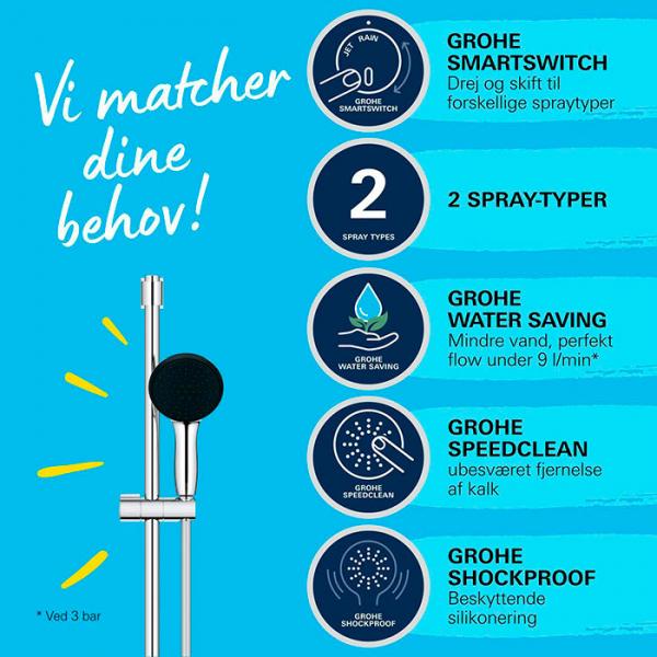 Grohe Vitalio Start 110 brusesæt 2 sprays m/WaterSaving