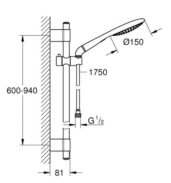 Grohe Rainshower Solo 150 brusesæt