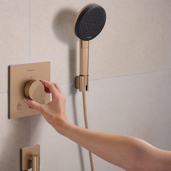 hansgrohe Raindance Alive Select S håndbruser 125 3jet m/EcoSmart - Børstet bronze PVD
