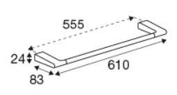 Pressalit Style håndklædestang 610 mm - Børstet stål