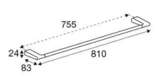 Pressalit Style håndklædestang 810 mm - Børstet messing
