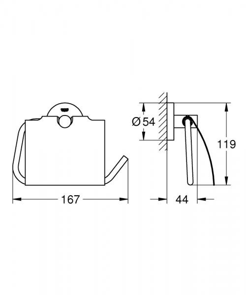 Grohe Essentials toiletrulleholder med låg - Børstet hard graphite