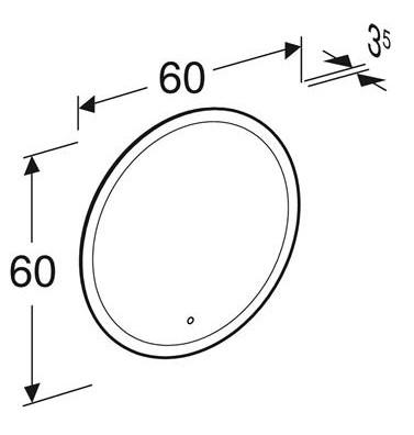 Geberit Option rundt spejl m/direkte og indirekte lys - Ø 60 cm