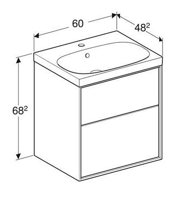 Ifö Sense Art 60 møbelsæt m/2 skuffer - Eg Ifö Sense Art 60 møbelsæt m/2 skuffer - Eg
