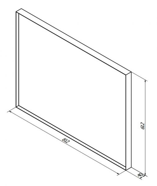 Sanibell Basicline spejl m/mat sort ramme - 80 cm