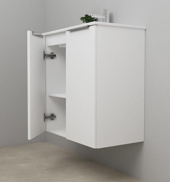 Sanibell Online 60 komplet mini badeværelsesmøbel - Flatpack - Mat hvid