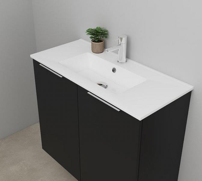 Sanibell Online 80 komplet mini badeværelsesmøbel - Flatpack - Mat sort