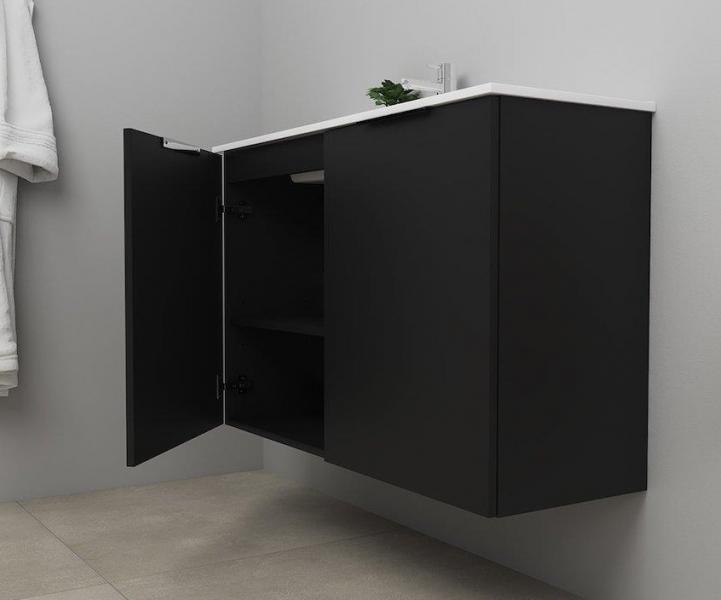 Sanibell Online 100 komplet mini badeværelsesmøbel - Flatpack - Mat sort