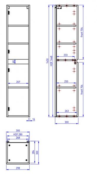 Sanibell Online højskab - Mat sort - Flatpack