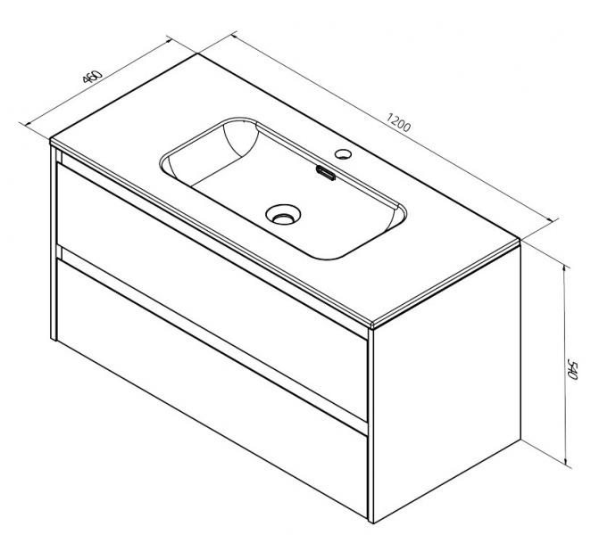 Sanibell Proline møbelsæt 120 m/integrerede greb - Mat sort Sanibell Proline møbelsæt 120 m/integrerede greb - Mat sort