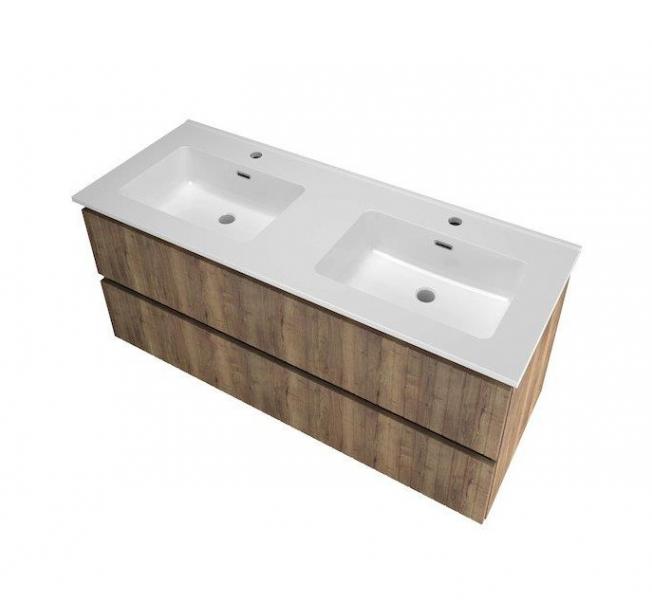 Sanibell Proline 120 møbelsæt m/lameller, 2 skuffer og dobbeltvask - Terra eg Sanibell Proline 120 møbelsæt m/lameller, 2 skuffer og dobbeltvask - Terra eg