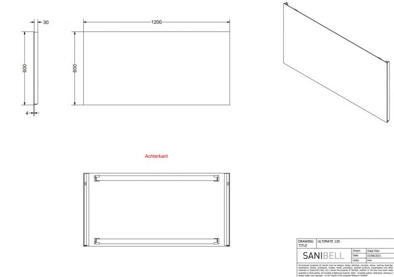 Sanibell Proline spejl m/backlight - 120 x 60 cm